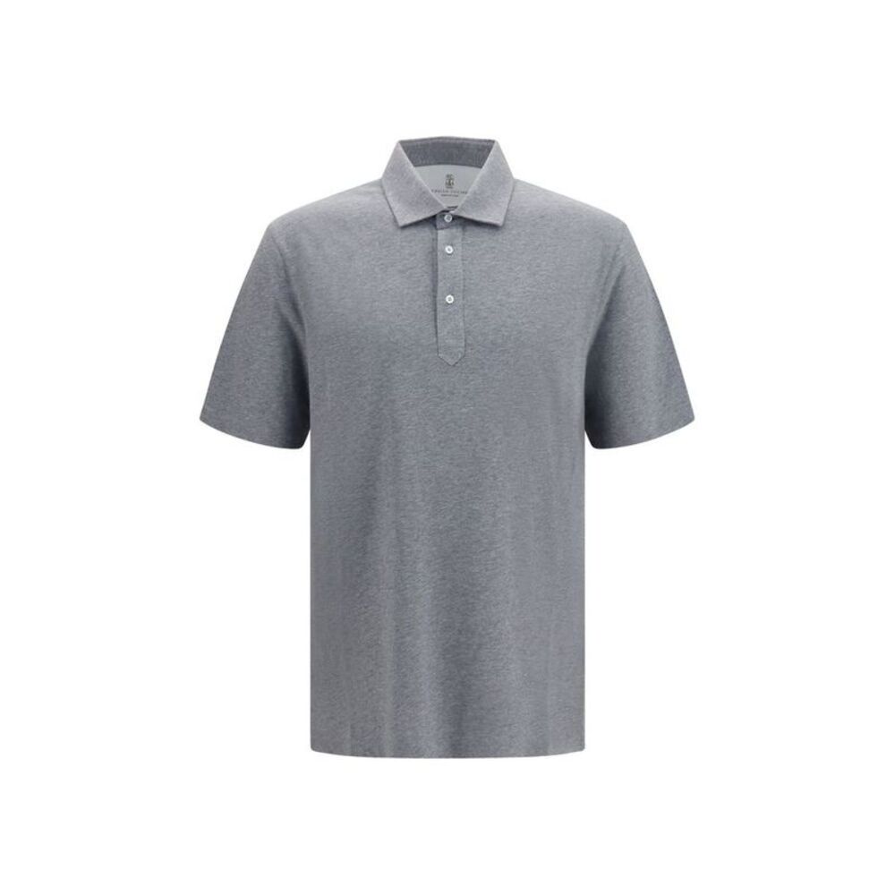 Brunello Cucinelli Gray Cotton Polo Men's Shirt